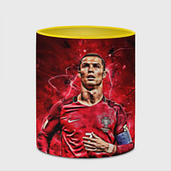 Кружка 3D Cristiano Ronaldo Portugal, цвет: 3D-белый + желтый — фото 2