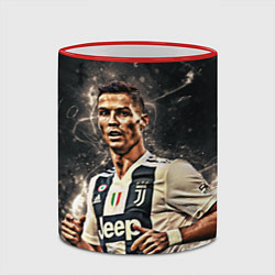 Кружка 3D Криштиану Роналду Ювентус, цвет: 3D-красный кант — фото 2