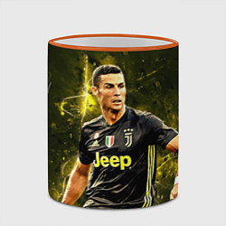 Кружка 3D Cristiano Ronaldo Juventus, цвет: 3D-оранжевый кант — фото 2