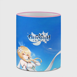 Кружка 3D Genshin Impact Lumine, цвет: 3D-розовый кант — фото 2