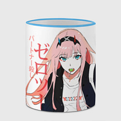 Кружка 3D Zero Two, Darling in the Franx, цвет: 3D-небесно-голубой кант — фото 2