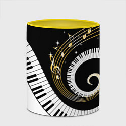 Кружка 3D МУЗЫКАЛЬНЫЙ УЗОР, цвет: 3D-белый + желтый — фото 2