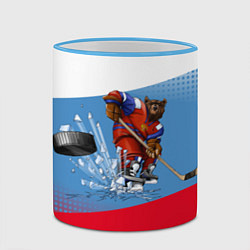 Кружка 3D Русский хоккей, цвет: 3D-небесно-голубой кант — фото 2
