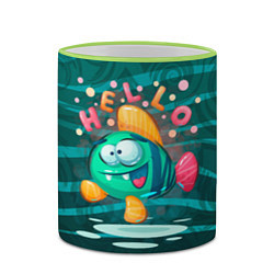 Кружка 3D Рыбка Hello, цвет: 3D-светло-зеленый кант — фото 2