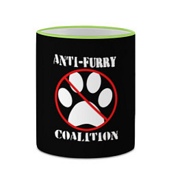 Кружка 3D Anti-Furry coalition, цвет: 3D-светло-зеленый кант — фото 2