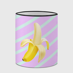 Кружка 3D Банан графический фон, цвет: 3D-черный кант — фото 2