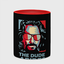 Кружка 3D The Dude Abides Лебовски, цвет: 3D-белый + красный — фото 2