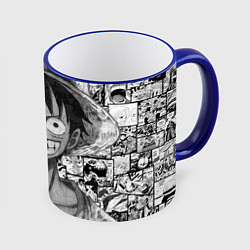 Кружка 3D Луфи улыбается one piece, цвет: 3D-синий кант