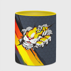 Кружка 3D Тигр разрывает изнутри, цвет: 3D-белый + желтый — фото 2