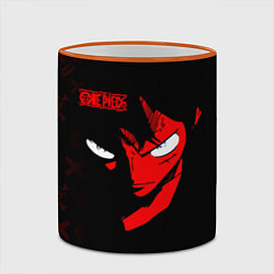 Кружка 3D Взгляд Луффи One Piece, цвет: 3D-оранжевый кант — фото 2