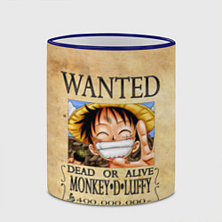 Кружка 3D Манки Д Луффи в розыске One Piece, цвет: 3D-синий кант — фото 2