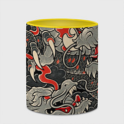 Кружка 3D Китайский Дракон, China Dragon, цвет: 3D-белый + желтый — фото 2