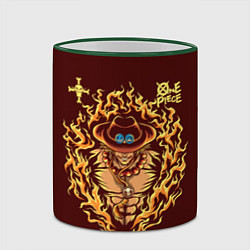 Кружка 3D One Piece Портгас Д Эйс в огне, цвет: 3D-зеленый кант — фото 2
