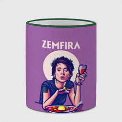 Кружка 3D ZEMFIRA арт ужин, цвет: 3D-зеленый кант — фото 2
