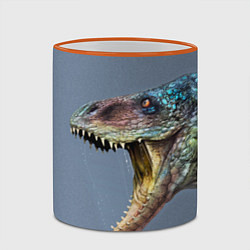 Кружка 3D Хищный динозавр Dino Z, цвет: 3D-оранжевый кант — фото 2