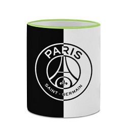 Кружка 3D ФК ПСЖ PSG BLACK & WHITE, цвет: 3D-светло-зеленый кант — фото 2