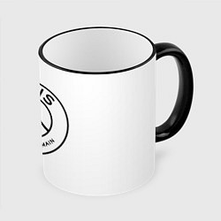 Кружка 3D ФК ПСЖ PSG BLACK & WHITE, цвет: 3D-черный кант