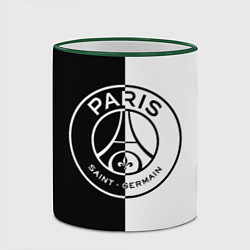 Кружка 3D ФК ПСЖ PSG BLACK & WHITE, цвет: 3D-зеленый кант — фото 2