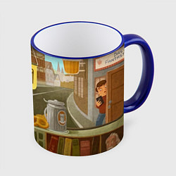 Кружка 3D Дальнобой в Германии, цвет: 3D-синий кант