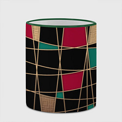 Кружка 3D Модный абстрактный узор, цвет: 3D-зеленый кант — фото 2