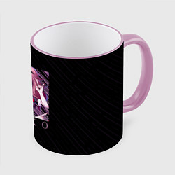 Кружка 3D Джунко Эношима в квадрате, цвет: 3D-розовый кант