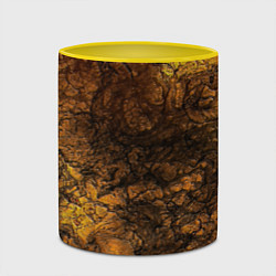 Кружка 3D Желто-черная текстура камня, цвет: 3D-белый + желтый — фото 2