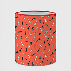 Кружка 3D Шахматы паттерн, цвет: 3D-красный кант — фото 2