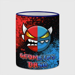 Кружка 3D Geometry Dash Red Blue, цвет: 3D-синий кант — фото 2