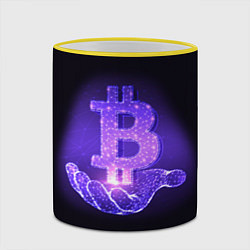 Кружка 3D BITCOIN IN HAND БИТКОИН, цвет: 3D-желтый кант — фото 2