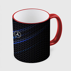 Кружка 3D MERCEDES LOGO NEON, цвет: 3D-красный кант