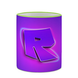 Кружка 3D ROBLOX NEON LOGO РОБЛОКС, цвет: 3D-светло-зеленый кант — фото 2