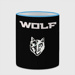 Кружка 3D Beautiful wolf, цвет: 3D-небесно-голубой кант — фото 2