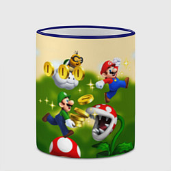 Кружка 3D Mario Coins, цвет: 3D-синий кант — фото 2