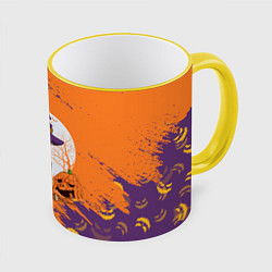 Кружка 3D Корги на хэллоуине, цвет: 3D-желтый кант