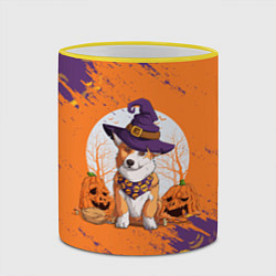 Кружка 3D Корги на хэллоуине, цвет: 3D-желтый кант — фото 2