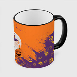 Кружка 3D Корги на хэллоуине, цвет: 3D-черный кант