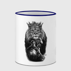 Кружка 3D Лев Король, цвет: 3D-синий кант — фото 2