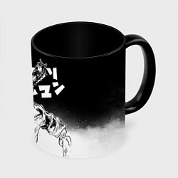 Кружка 3D Человек-бензопила Chainsaw Man, цвет: 3D-белый + черный