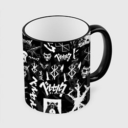 Кружка 3D BERSERK SYMBOL LOGO БЕРСЕРК СИМВОЛИКА ПАТТЕРН, цвет: 3D-черный кант
