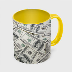 Кружка 3D Dollars money, цвет: 3D-белый + желтый