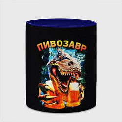 Кружка 3D Пивозавр надпись на спине, цвет: 3D-белый + синий — фото 2