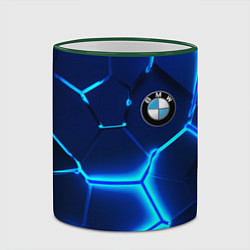 Кружка 3D BMW LOGO 3Д ПЛИТЫ ГЕОМЕТРИЯ, цвет: 3D-зеленый кант — фото 2