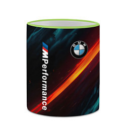 Кружка 3D BMW M PERFORMANCE NEON БМВ М НЕОН, цвет: 3D-светло-зеленый кант — фото 2