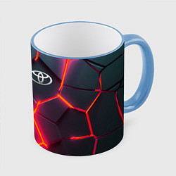 Кружка 3D TOYOTA 3D NEON ТОЙОТА 3Д ПЛИТЫ НЕОН, цвет: 3D-небесно-голубой кант