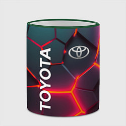 Кружка 3D TOYOTA 3D NEON ТОЙОТА 3Д ПЛИТЫ НЕОН, цвет: 3D-зеленый кант — фото 2