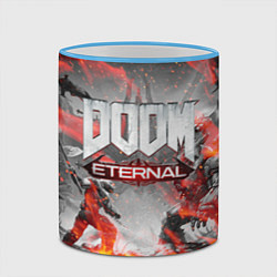 Кружка 3D DOOM ETERNAL ДУМ ПАЛАЧ РОКА В ОГНЕ, цвет: 3D-небесно-голубой кант — фото 2