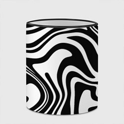 Кружка 3D Черно-белые полосы Black and white stripes, цвет: 3D-черный кант — фото 2