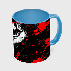 Кружка 3D ГАТС БЕРСЕРК BERSERK, цвет: 3D-белый + небесно-голубой