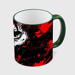 Кружка 3D ГАТС БЕРСЕРК BERSERK, цвет: 3D-зеленый кант