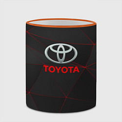 Кружка 3D Toyota Тонкие линии неона, цвет: 3D-оранжевый кант — фото 2